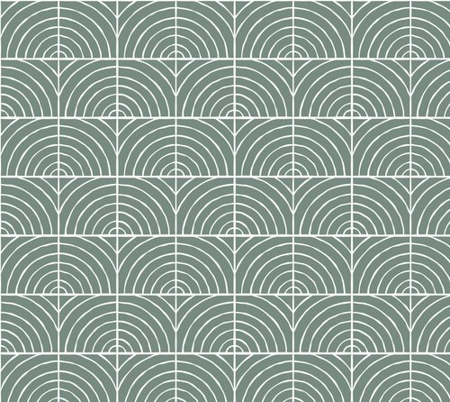 Sage Deco Tile Organic Cotton Fabric